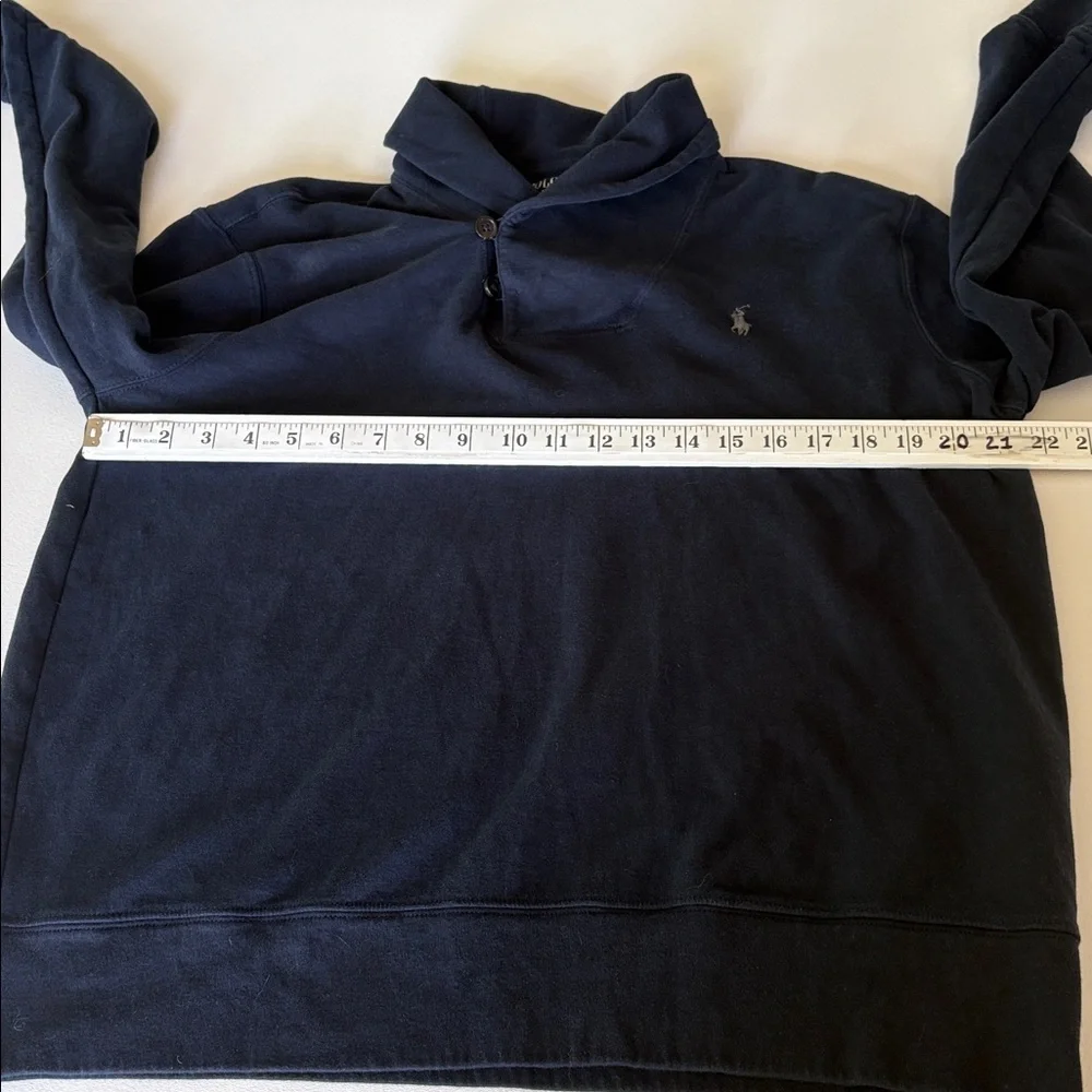 Polo Ralph Lauren Luxury Jersey Shawl Collar Pullover Navy Preppy Pony Size L